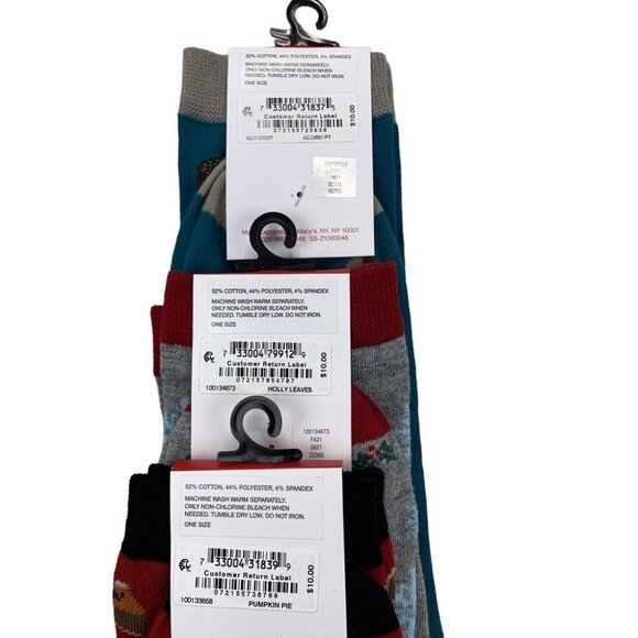 Club Room Mens Holiday Crew Socks Three Pairs One Size - Picture 2 of 8